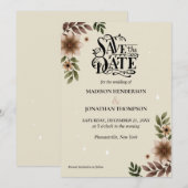 Boho Minimalistische Hochzeit rettet das Datum Einladung (Vorne/Hinten)