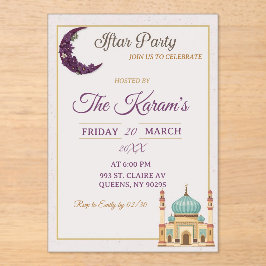 Boho-Minimalistische Moschee-Ramadan-Iftar-Party Acryleinladungen