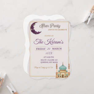 Boho-Minimalistische Moschee-Ramadan-Iftar-Party  Einladung