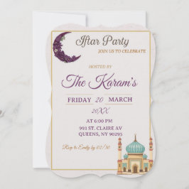 Boho-Minimalistische Moschee-Ramadan-Iftar-Party Einladung