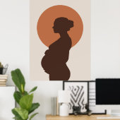 Boho Minimalistische Schwangerschaft Journey Poste Poster (Heimbüro)
