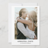 Boho minimalistische Schwarz-Weiß-Monogramm-Hochze Save The Date (Rückseite)