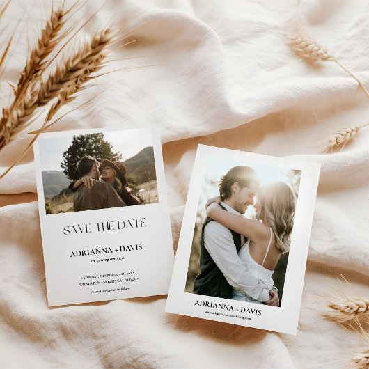 Boho minimalistische Schwarz-Weiß-Monogramm-Hochze Save The Date