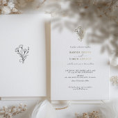 Boho Minimalistische Schwarz-weiße Hochzeitseinlad Folieneinladung