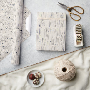 Boho minimalistische Seerauben und Streifen Elfenb Geschenkpapier