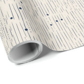 Boho minimalistische Seerauben und Streifen Elfenb Geschenkpapier (Rolleneckpunkt)