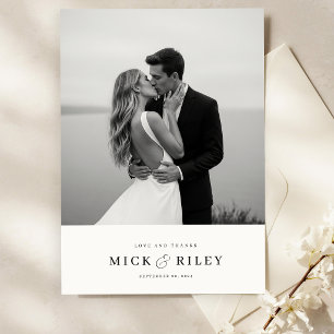 Boho-Minimalistische-Typografie-Foto-Hochzeit Dankeskarte