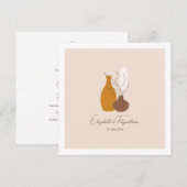 Boho Minimalistische Vasen Hochzeit von Einladung (Vorne/Hinten)