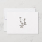 Boho Minimalistische Wildblume Wedding Kindly Antw RSVP Karte (Rückseite)