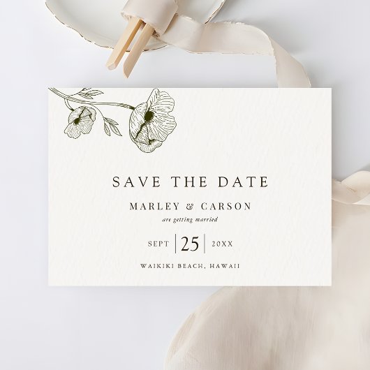 Boho Minimalistische Wildblume Wedding Save The Date