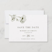Boho Minimalistische Wildblume Wedding Save The Date (Vorderseite)