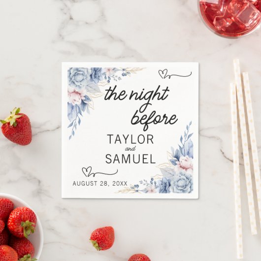 Boho Minimalistischer Hochzeitcocktail Serviette (Beispiel)