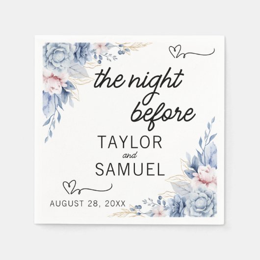 Boho Minimalistischer Hochzeitcocktail Serviette (Vorderseite)