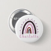 Boho Minimalistischer Regenbogen mit Personalisier Button (Vorne & Hinten)