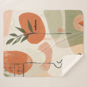 Boho-Minimalistischer Terrakotta-Vase-Blumenillust Sherpadecke (Vorderseite (Horizontal))