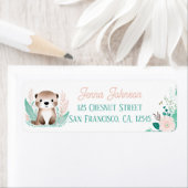 Boho Mint Green Baby Otter Rücksendeadressen-Aufkl (Insitu)