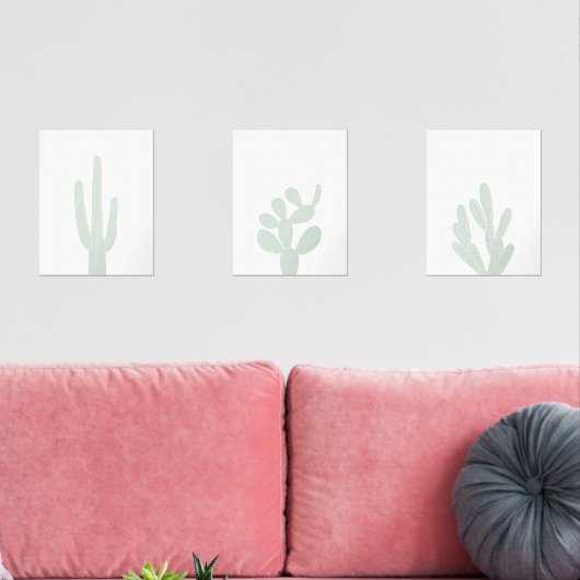 Boho Mint Green Cactus Southwestern Kinderzimmer Bilderwand Sets (Wohnzimmer)