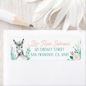 Boho Mint Green Donkey-Rücksendeadressen-Aufkleber (Insitu)