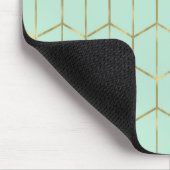 Boho Mint Green Hexagon Gold & Geometric Glam Mousepad (Ecke)