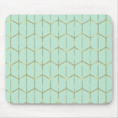 Boho Mint Green Hexagon Gold & Geometric Glam Mousepad (Vorne)