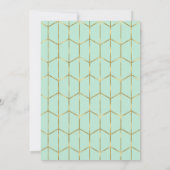 Boho Mint Green Hexagon Gold Geometric Sweet 16 in Einladung (Rückseite)