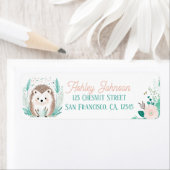 Boho Mint Green Igel Rücksendeadressen-Aufklebers (Insitu)