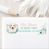 Boho Mint Green Labrador Rücksendeadressen-Aufkleb (Insitu)