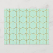 Boho Mintgrün Sechseck Gold Geometrisch Datum spei (Rückseite)