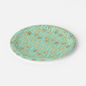 Boho Minzen-und Imitat-Goldpfeil-Muster Pappteller (Schrägansicht)