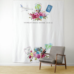 Boho Miss To Mrs Brautparty Fotobox Wandteppich