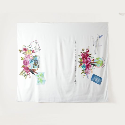 Boho Miss zu Mrs. Brautparty Foto Booth Wandteppich (Vorderseite (Horizontal))