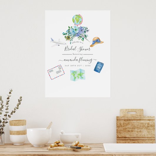 Boho Miss zu Mrs. Brautparty Willkommen Poster (Küche)