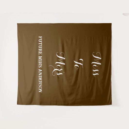 Boho "Miss zu Mrs." Hintergrund des Brautparty Wandteppich (Vorderseite (Horizontal))