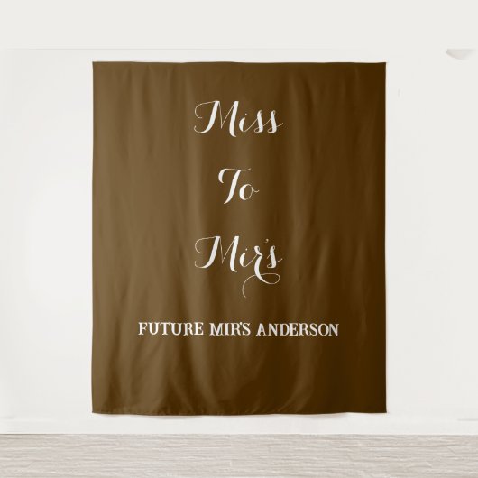 Boho "Miss zu Mrs." Hintergrund des Brautparty Wandteppich (Vorderseite)