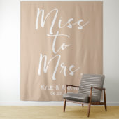 Boho Miss zu Mrs. Wedding Brautparty Backdrop Wandteppich (Beispiel)