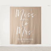 Boho Miss zu Mrs. Wedding Brautparty Backdrop Wandteppich (Vorderseite)