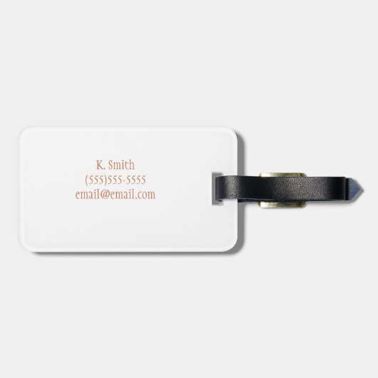 Boho Mit Monogramm Gepäckanhänger (Rückseite horizontal)