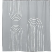 Boho Mitte Century Light Blue Duschvorhang (Vorderseite)