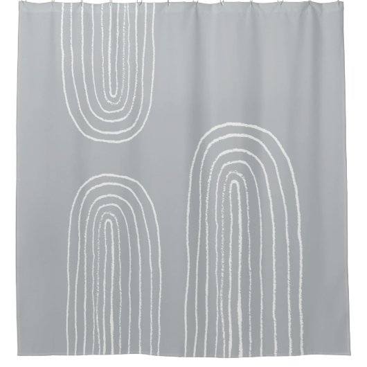 Boho Mitte Century Light Blue Duschvorhang (Vorderseite)