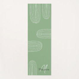 Boho Mitte Jahrhundert Chic Rainbow Mit Monogramm Yogamatte