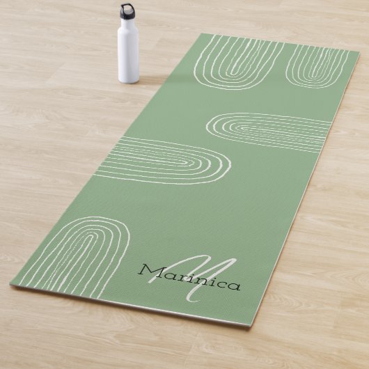 Boho Mitte Jahrhundert Chic Rainbow Mit Monogramm Yogamatte (Beispiel)