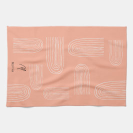 Boho Mitte Jahrhundert Chic Rainbow Monogram Geschirrtuch