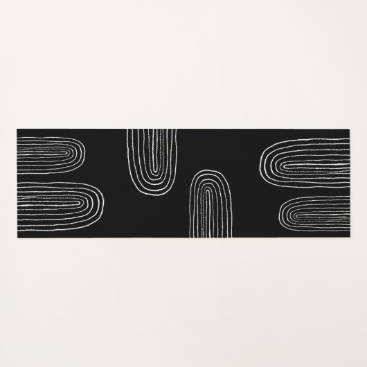 Boho Mitte Jahrhundert Chic Rainbow Monogram Yogamatte (Rückseite (Horizontal))