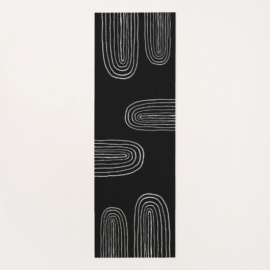 Boho Mitte Jahrhundert Chic Rainbow Monogram Yogamatte (Rückseite)