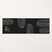 Boho Mitte Jahrhundert Chic Rainbow Monogram Yogamatte (Vorderseite (Horizontal))