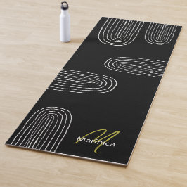 Boho Mitte Jahrhundert Chic Rainbow Monogram Yogamatte