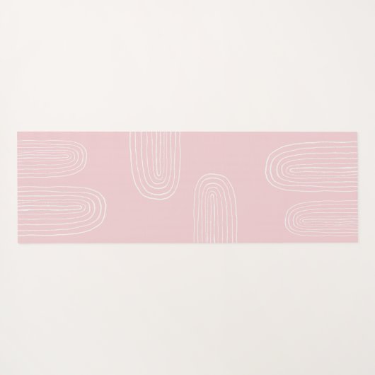 Boho Mitte Jahrhundert Chic Rainbow Monogram Yogamatte (Rückseite (Horizontal))