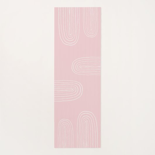 Boho Mitte Jahrhundert Chic Rainbow Monogram Yogamatte (Rückseite)