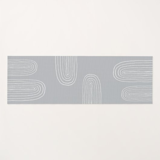 Boho Mitte Jahrhundert Chic Rainbow Yogamatte (Vorderseite (Horizontal))