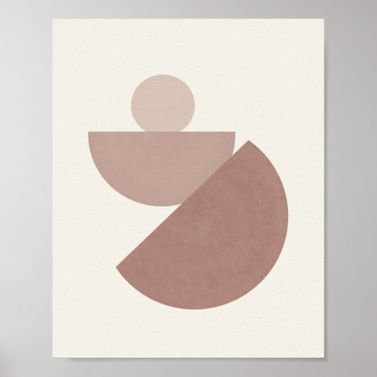 Boho Mitte Jahrhundert weich rosa und beige Poster (Vorne)